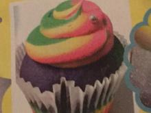 Unicorn poop cupcake